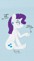 Size: 471x839 | Tagged: safe, artist:fussyf, rarity, pony, g4, female, solo, wip