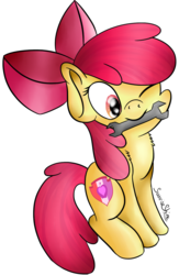 Size: 1095x1678 | Tagged: safe, artist:sunrise-shine-02, apple bloom, earth pony, pony, g4, adorabloom, cute, female, mouth hold, one eye closed, simple background, solo, white background, wrench