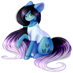 Size: 2236x2238 | Tagged: safe, artist:magicalbrownie, oc, oc only, oc:despy, earth pony, pony, clothes, female, high res, mare, one eye closed, raised hoof, shirt, simple background, sitting, solo, transparent background, wink
