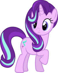 Size: 3606x4500 | Tagged: safe, artist:slb94, starlight glimmer, pony, unicorn, g4, female, looking at something, mare, raised hoof, simple background, solo, transparent background, vector