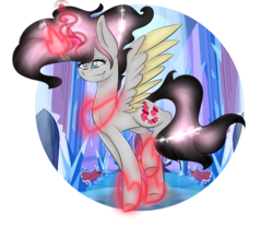 Size: 1430x1184 | Tagged: safe, artist:noemocialpony, oc, oc only, oc:butterfly dream, pony, offspring, parent:fluttershy, parent:king sombra, parents:sombrashy, solo