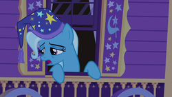 Size: 1280x720 | Tagged: safe, screencap, trixie, pony, unicorn, g4, to where and back again, female, hat, mare, nightcap, solo, tired, trixie's nightcap, trixie's wagon