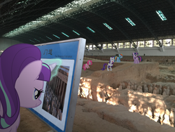 Size: 3264x2448 | Tagged: safe, artist:eflyjason, pinkie pie, rainbow dash, rarity, starlight glimmer, twilight sparkle, pony, g4, china, chinese, high res, irl, photo, ponies in real life, terracotta army, xi'an