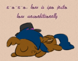 Size: 615x482 | Tagged: safe, artist:heylookasquirrel, artist:ponballoon, oc, oc only, oc:hopscotch, pony, animated, frame by frame, gif, hat, love letters, sleeping