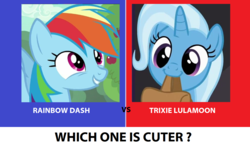 Size: 1212x718 | Tagged: safe, rainbow dash, trixie, pegasus, pony, unicorn, g4, cute, floppy ears, smiling, to saddlebags and back again