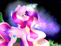 Size: 4000x3000 | Tagged: safe, artist:doux-ameri, princess cadance, pony, g4, female, high res, magic, night, solo