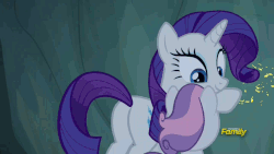 Size: 800x450 | Tagged: safe, artist:deadlycomics, edit, edited screencap, screencap, rarity, sweetie belle, pony, ponies the anthology vi, campfire tales, g4, season 7, animated, discovery family logo, female, gif, mistake, shadow puppets