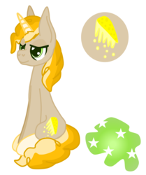 Size: 1140x1366 | Tagged: safe, artist:casanova-mew, oc, oc only, oc:galaxy melts, pony, unicorn, magical gay spawn, nonbinary, offspring, parent:cheese sandwich, parent:sunburst, parents:cheeseburst, reference sheet, sitting, solo