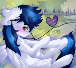 Size: 1549x1379 | Tagged: safe, artist:kindny-chan, oc, oc only, oc:onii, pegasus, pony, blushing, flying, male, solo, stallion