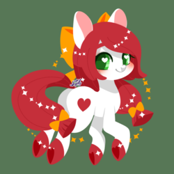 Size: 600x600 | Tagged: safe, artist:snow angel, oc, oc only, oc:heart, earth pony, pony, bow, cute, female, hair bow, heart eyes, looking at you, mare, ocbetes, simple background, solo, wingding eyes