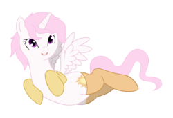 Size: 1203x825 | Tagged: safe, artist:neuro, princess celestia, alicorn, pony, g4, clothes, cute, female, mare, pink-mane celestia, simple background, smiling, socks, solo, spread wings, transparent background, wings