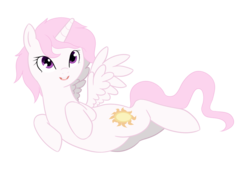 Size: 1203x825 | Tagged: safe, artist:neuro, princess celestia, alicorn, pony, g4, cute, female, happy, mare, pink-mane celestia, simple background, smiling, solo, spread wings, transparent background, wings