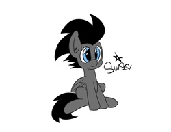Size: 3299x2549 | Tagged: safe, artist:comet0ne, oc, oc only, oc:suisei, pegasus, pony, high res, male, simple background, sitting, stallion, white background