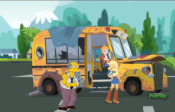 Size: 449x289 | Tagged: safe, edit, edited screencap, screencap, applejack, big macintosh, equestria girls, g4, get the show on the road, my little pony equestria girls: summertime shorts, animated, bust, gif, gil gunderson, male, parody, simpsons did it, the simpsons