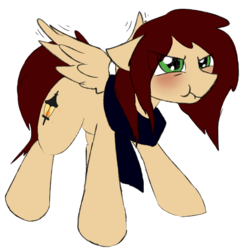 Size: 1000x1024 | Tagged: safe, artist:candel, oc, oc only, oc:candlelight, pegasus, pony, angry, blushing, clothes, scarf, scrunchy face, simple background, solo, transparent background