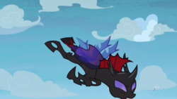Size: 1366x768 | Tagged: safe, screencap, pharynx, changeling, g4, to change a changeling, flying