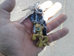 Size: 2048x1536 | Tagged: safe, applejack, earth pony, pony, g4, customized toy, golden applejack, irl, keychain, photo, toy