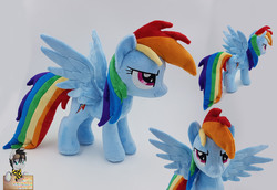 Size: 3964x2724 | Tagged: safe, artist:epicrainbowcrafts, rainbow dash, pony, g4, high res, irl, photo, plushie, solo, spread wings, wings