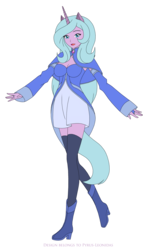 Size: 1899x3177 | Tagged: safe, artist:pyrus-leonidas, idw, radiant hope, human, g4, clothes, eared humanization, female, horn, horned humanization, humanized, open mouth, pony coloring, simple background, solo, tailed humanization, transparent background
