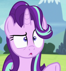 Size: 987x1053 | Tagged: safe, screencap, starlight glimmer, pony, unicorn, g4, rock solid friendship, season 7, :o, confused, cropped, faic, female, frown, mare, open mouth, raised eyebrow, raised hoof, reaction image, solo, underhoof, wat, wide eyes, wtf