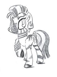 Size: 951x1280 | Tagged: safe, artist:shoeunit, zecora, zebra, g4, female, grayscale, monochrome, simple background, solo, traditional art, white background