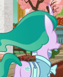 Size: 517x629 | Tagged: safe, screencap, mistmane, pony, campfire tales, g4, butt, cropped, plot