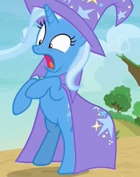 Size: 535x673 | Tagged: safe, screencap, trixie, pony, unicorn, g4, to change a changeling, female, mare, rearing, scared, shocked, solo