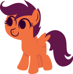 Size: 1204x1212 | Tagged: safe, artist:v0jelly, scootaloo, pegasus, pony, g4, female, filly, lineless, simple background, solo, transparent background, vector