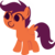 Size: 1204x1212 | Tagged: safe, artist:v0jelly, scootaloo, pegasus, pony, g4, female, filly, lineless, simple background, solo, transparent background, vector