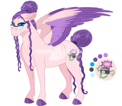 Size: 1035x900 | Tagged: safe, artist:bijutsuyoukai, oc, oc only, oc:fauna, pegasus, pony, colored wings, female, glasses, magical lesbian spawn, mare, multicolored wings, offspring, parent:fluttershy, parent:rarity, parents:flarity, reference sheet, simple background, solo, transparent background