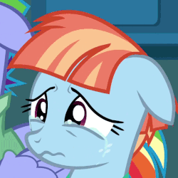 Size: 645x645 | Tagged: safe, edit, edited screencap, screencap, bow hothoof, windy whistles, pegasus, pony, g4, parental glideance, animated, cropped, crying, cute, eye shimmer, female, floppy ears, gif, heartbreak, loop, male, mare, rainbow dash's parents, reaction image, sad, sadorable, solo focus, stallion, wavy mouth, windybetes