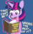 Size: 295x305 | Tagged: safe, artist:threetwotwo32232, twilight sparkle, pony, g4, avatar the last airbender, book, dialogue, fanfic, female, levitation, magic, newbie artist training grounds, solo, telekinesis