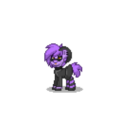 Size: 400x400 | Tagged: safe, oc, oc only, oc:rex, oc:~rex~, goat, pony, pony town, black collar, clothes, collar, ear piercing, earring, golden eyes, hooves, horns, jewelry, latex, latex suit, pervert, piercing, purple, purple goat, shiny, simple background, socks, solo, striped socks, sunglasses, tongue out, transparent background
