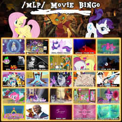 Size: 1571x1572 | Tagged: safe, capper dapperpaws, fluttershy, rarity, abyssinian, anthro, g4, my little pony: the movie, bingo, male, moe syzlak, movie