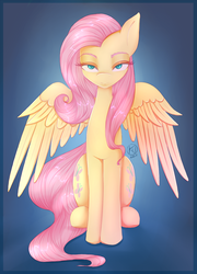 Size: 720x1000 | Tagged: safe, artist:kairaanix, fluttershy, pegasus, pony, g4, commission, female, looking at you, mare, solo
