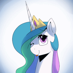 Size: 500x500 | Tagged: safe, artist:anticular, edit, princess celestia, alicorn, pony, ask sunshine and moonbeams, g4, :p, :|, animated, bait and switch, bust, cross-eyed, cute, cutelestia, derp, derplestia, female, food, frown, gif, glare, gradient background, gritted teeth, looking at you, majestic as fuck, mare, one eye closed, portrait, silly, smiling, solo, talking, text, tongue out, waffle, wat, wide eyes, wink
