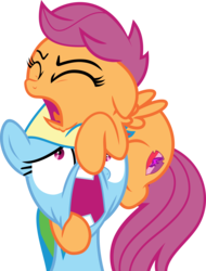 Size: 5229x6883 | Tagged: safe, artist:jhayarr23, rainbow dash, scootaloo, pony, campfire tales, g4, absurd resolution, faic, simple background, transparent background, vector