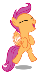 Size: 3000x4947 | Tagged: safe, artist:splintered-pencil, scootaloo, pegasus, pony, g4, buzzing wings, cute, cutealoo, eyes closed, female, filly, solo