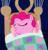 Size: 602x624 | Tagged: safe, artist:harmonybunny2021, pinkie pie, earth pony, pony, g4, bed, female, mare, sleeping, solo, zzz