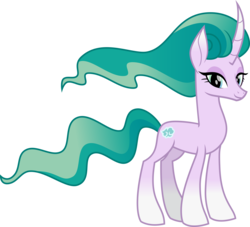 Size: 3527x3200 | Tagged: safe, artist:cheezedoodle96, mistmane, pony, unicorn, campfire tales, g4, coat markings, curved horn, ethereal mane, female, high res, horn, looking at you, mare, simple background, socks (coat markings), solo, transparent background, vector