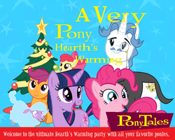 Size: 840x672 | Tagged: artist needed, safe, edit, apple bloom, fancypants, pinkie pie, scootaloo, twilight sparkle, pony, sheep, series:pony tales, g4, cd, cd cover, hearth's warming, tree, veggietales