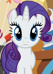 Size: 384x532 | Tagged: safe, screencap, rarity, pony, unicorn, g4, the one where pinkie pie knows, cropped, female, frown, looking at you, mare, solo, stare