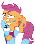 Size: 6090x7740 | Tagged: safe, artist:amarthgul, rainbow dash, scootaloo, pony, campfire tales, .ai available, .svg available, absurd resolution, scared, shrunken pupils, simple background, transparent background, vector