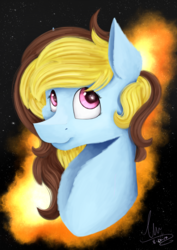 Size: 2480x3508 | Tagged: safe, artist:lav-cavalerie, oc, oc only, oc:thunder shine, earth pony, pony, bust, female, high res, mare, portrait, solo