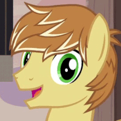Size: 275x275 | Tagged: safe, screencap, feather bangs, earth pony, pony, g4, hard to say anything, animated, cropped, cute, gif, looking at you, loop, male, one eye closed, perfect loop, reversed, solo, stallion, wink