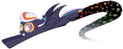 Size: 1024x414 | Tagged: safe, artist:petraea, oc, oc only, oc:prims swoop, bat pony, pony, female, flying, goggles, mare, simple background, solo, transparent background, vector