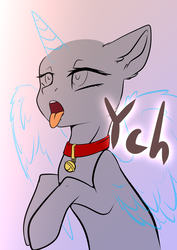 Size: 2480x3508 | Tagged: safe, artist:vincher, oc, oc only, pony, advertisement, collar, high res, solo, tongue out, your character here