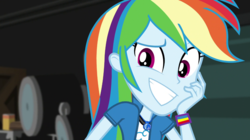 Size: 1280x718 | Tagged: safe, screencap, rainbow dash, equestria girls, equestria girls specials, g4, my little pony equestria girls: movie magic, female, geode of super speed, magical geodes, smiling, solo