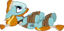 Size: 6103x3001 | Tagged: safe, artist:cloudy glow, rockhoof, earth pony, pony, campfire tales, g4, .ai available, absurd resolution, looking up, lying down, male, on back, simple background, solo, stallion, transparent background, valknut, vector, younger