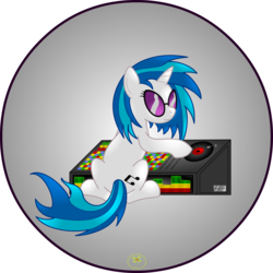 Size: 5000x5000 | Tagged: safe, artist:lakword, dj pon-3, vinyl scratch, pony, unicorn, g4, absurd resolution, female, mare, musician, playing, simple background, sitting, solo, transparent background, turntable